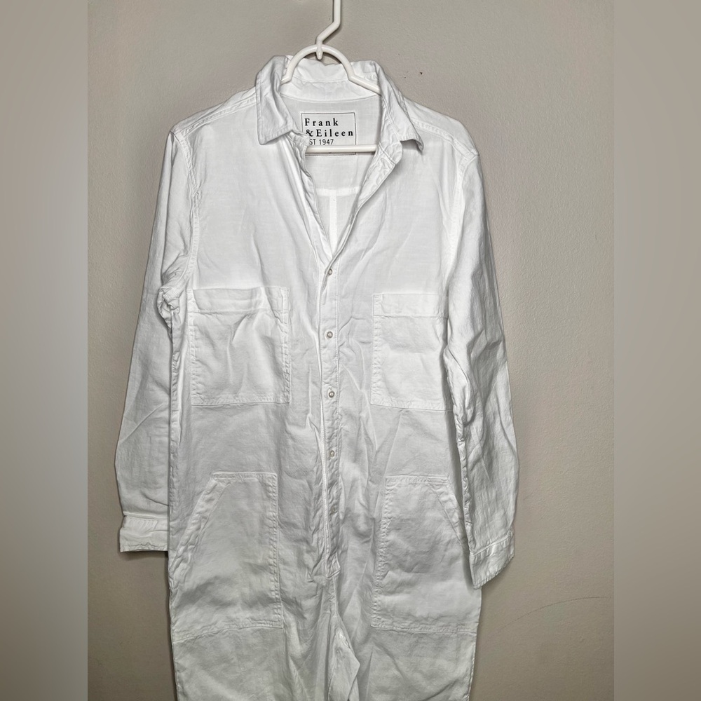Frank & Eileen Northern Ireland White Jumpsuit Size Large EUC - Picture 6 of 9